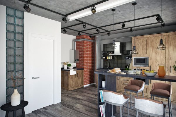 Loft style features high ceilings