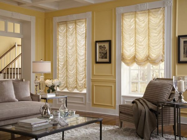 French curtains are more often made of linen, silk, satin, muslin, tulle.