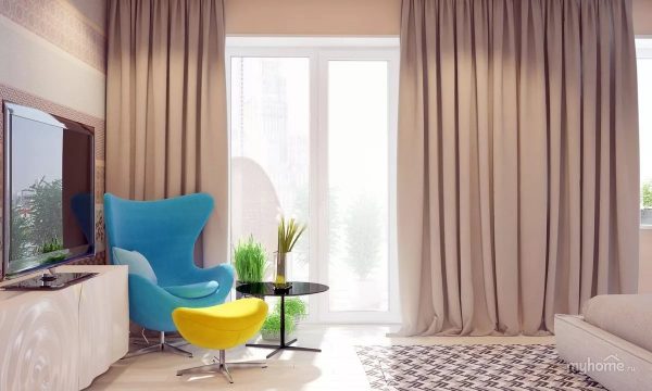 Untuk minimalism dicirikan oleh kehadiran warna yang kasar