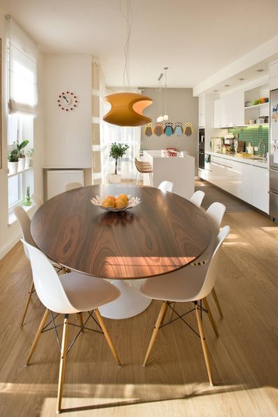 Wooden table fits perfectly into any interior